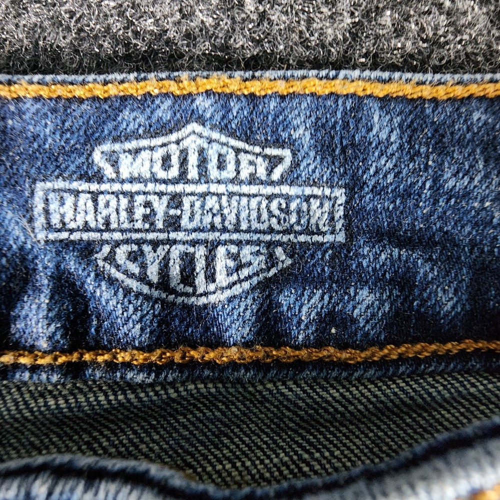 Harley Davidson Jeans Mens 38x30 Straight Leg Blue Denim Riding Motorcycles EUC - Picture 8 of 13
